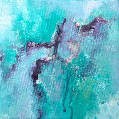 Purple Art Turquoise Abstract Painting Original Abstract