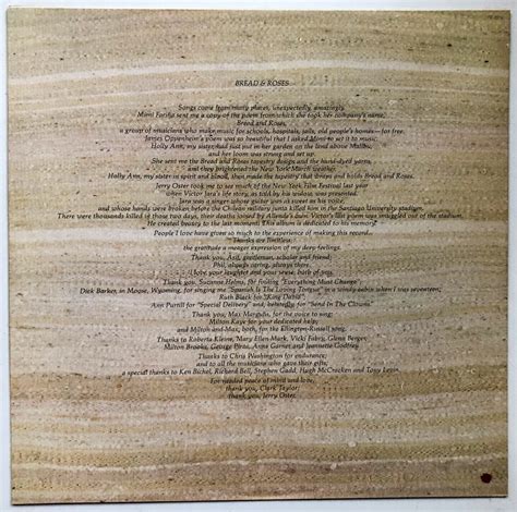 Judy Collins Bread And Roses Lp Elektra 7e 1076 1st Press With Lyrics Near Mint Ebay