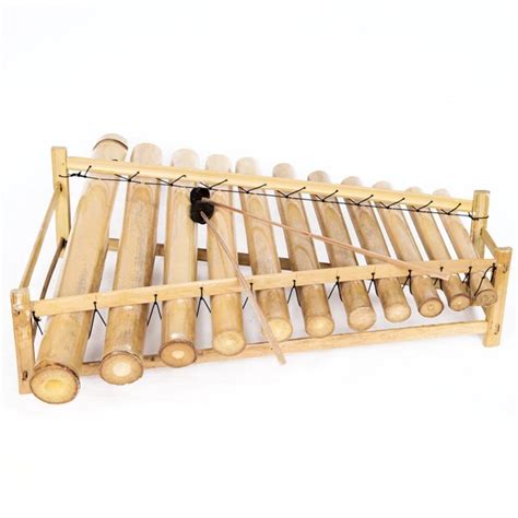 Handmade Bamboo Xylophone Angklung With Mallets Indonesia Free