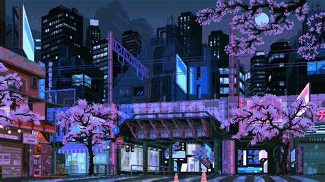 Night Pixel City Cities Live Wallpaper 15067 Download
