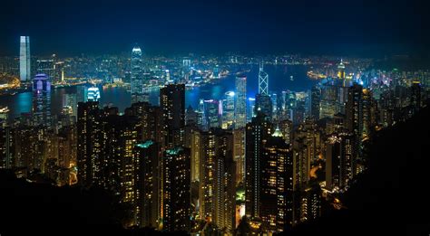 Hong Kong Night City Lights Lights Street Light
