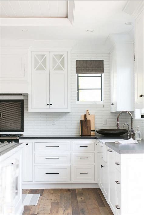 Wall cabinet with shelves, white/uddevalla anthracite. Black Hardware: Kitchen Cabinet Ideas - The Inspired Room