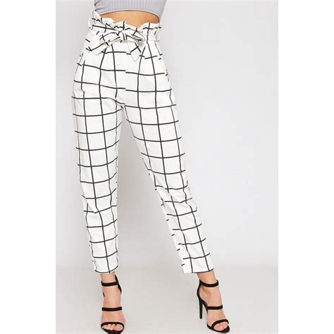 Wearall Checked Paperbag Trousers 100 Brl Liked On Polyvore Featuring