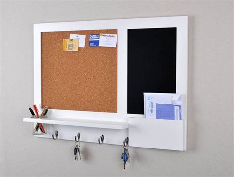 White Large Pin Board Chalkboard With Hooks Shelf Mason Jar Etsy