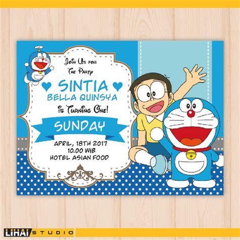 Doraemon Birthday Invitation Card