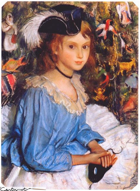 Danilova in a theatrical costume. Katya in blue dress by christmas tree - Zinaida ...