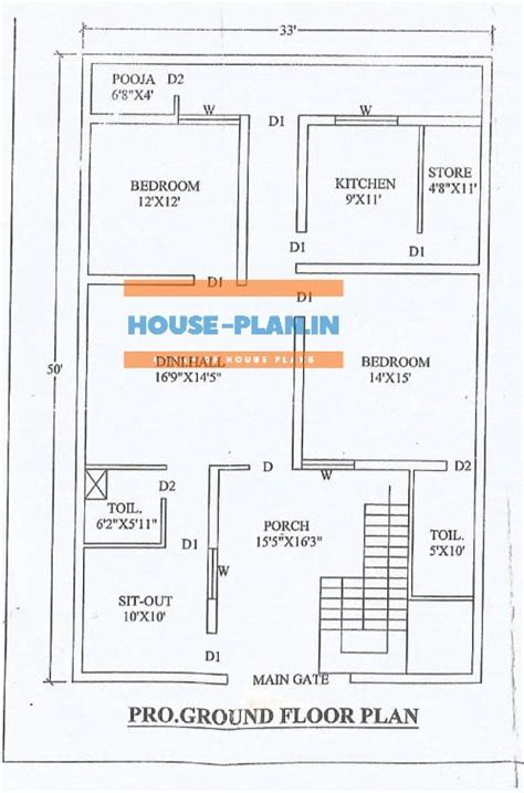 4 Bhk House Plan 33×50 Best House Design For Modern House