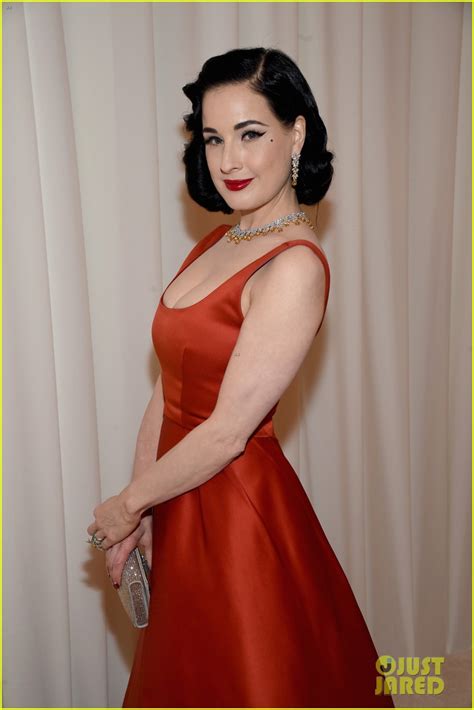 Dita Von Teese Rocks Sexy Red Dress At Elton John S Oscar Party Photo