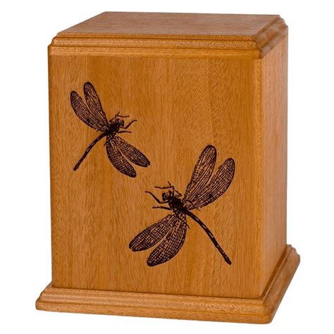 Dragonflies Wood Cremation Urn