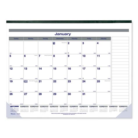 Blueline Net Zero Carbon Monthly Desk Pad Calendar 22 X 17 Whitegray