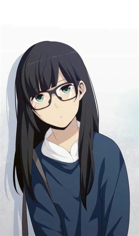 Hishiro Con Lentes Kawaii Seni Karakter Animasi Gambar