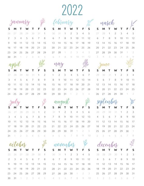 2022 Yearly Calendar Printable World Of Printables Cloud Hot Girl