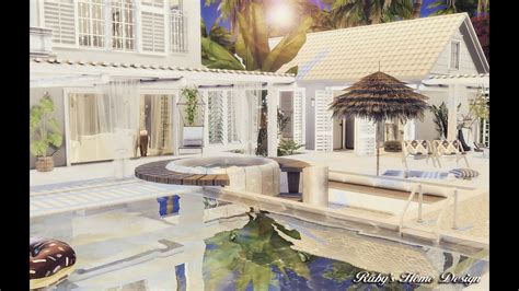 Sims 4 Palm Beach House Tour Download 模擬市民 4 棕梠海灘屋下載 Youtube