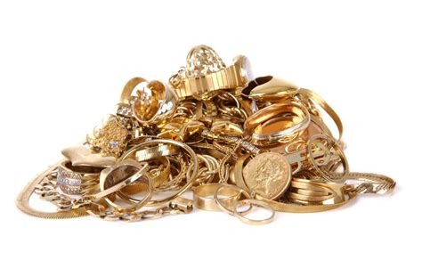 Pile Of Gold Jewelry Watch And Wares