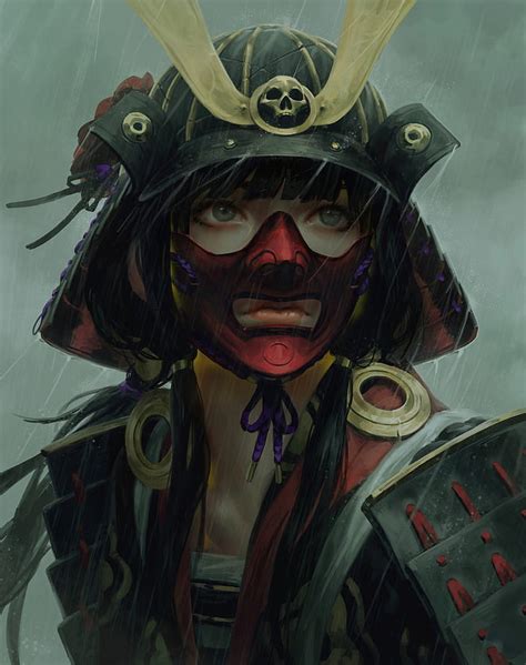 Karakter Asli Gadis Anime 2d Guweiz Zwgu Seni Digital Samurai Prajurit Wanita