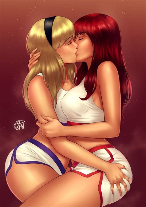 Gwen Stacy Mary Jane Watson Working Out Their Differences With A Kiss Dswirl Spider Man