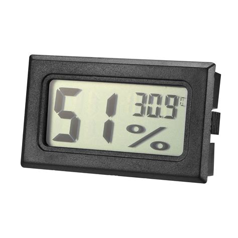 Black Digital Temperature Humidity Meters Gauge Indoor Thermometer
