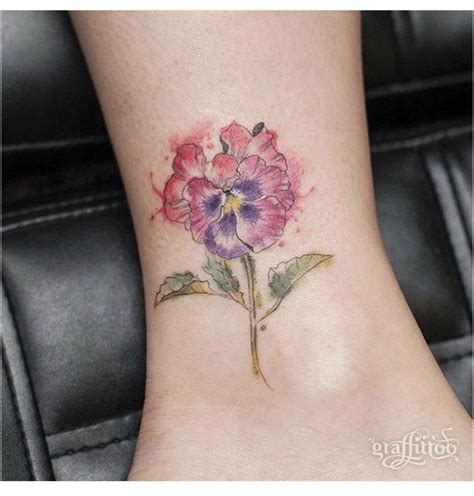 Watercolor Pansy Tattoo Tatuajes De Flores De Acuarela Tatuajes De