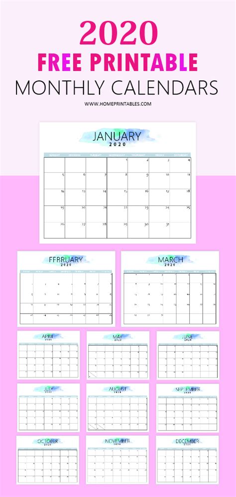Editable & printable 2020 calendar templates with holidays available for free download. Free 2020 Calendar Printable: Simple and Very Pretty!