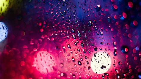 Hd Wallpaper Waterdrops Bokeh Lights Raindrops Glass Car Glass
