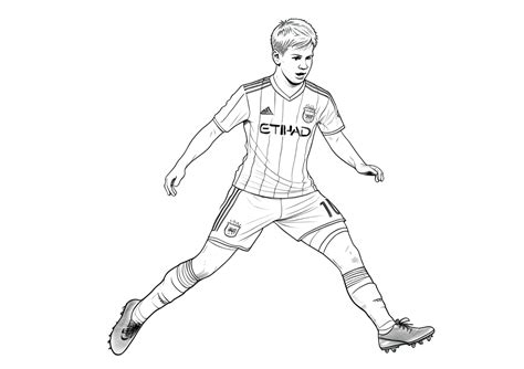 Dibujo Del Jugador De Fútbol Del Manchester City Kevin De Bruyne