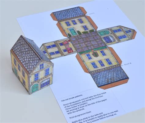 3d Paper House Template Instant Download As Pdf