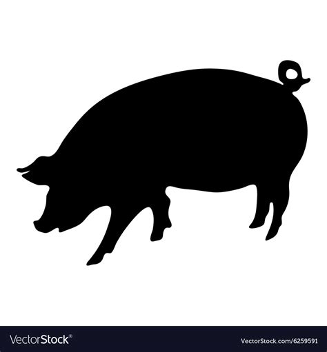 Pig Silhouette Royalty Free Vector Image Vectorstock