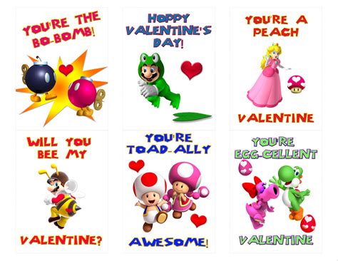 Mario Valentine Cards Free Printable
