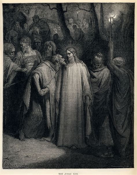 Gustave Doré The Holy Bible Plate Cxli The Judas Kiss Gustave