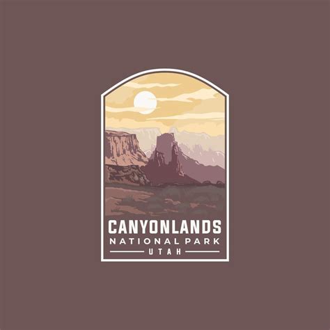 Canyonlands National Park Vector Template Utah Landmark Illustration