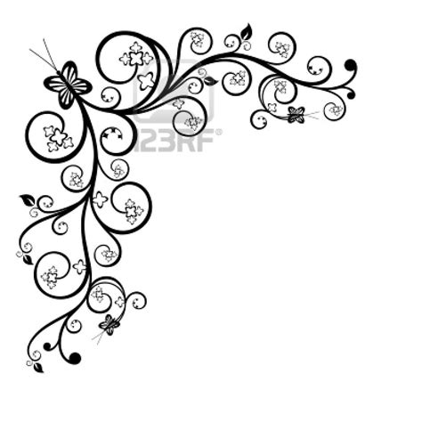 Best and Beautiful Black and White Floral Corner Borders ... Thankfully, these flower drawing problems are gone with these.