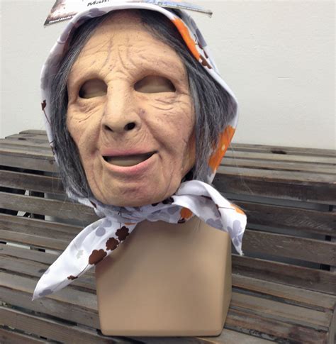 Deluxe Latex Scary Elderly Lady Old Woman Gran Granny Nana Soft Mask With Scarf Ebay