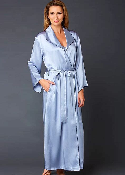 Evening Stroll Silk Robe Full Length Luxurious Robe Satin Dressing Gown Silk Robe Long