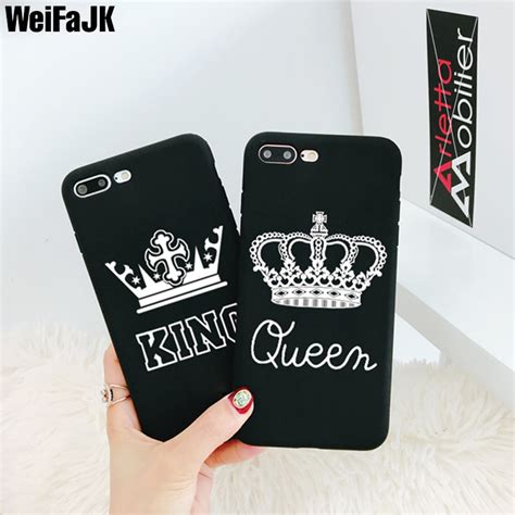 Weifajk Luxury King Queen Case For Iphone 7 7 Plus 6 6s Plus Cover Soft Silicone Back Case For