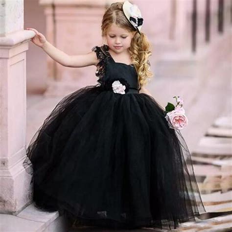 Black Flower Girl Dress
