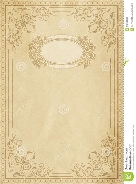 Old Paper With Decorative Border Stock Illustration