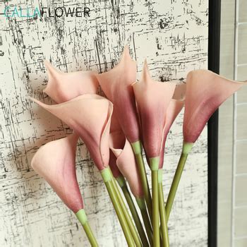 Pu Mini Calla Lily Artificial Real Touch Flower For Wedding Decoration
