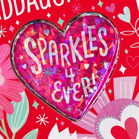 Sparkles Forever Granddaughter Valentines Day Card With Sticker