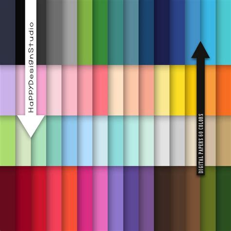 60 Colors Solid Digital Paper Plain Papers Scrapbooking Etsy