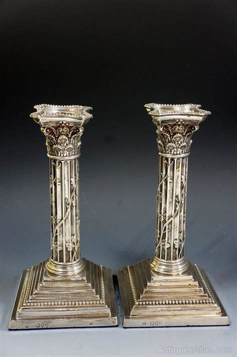 Pair Of Fine 19th Century Silver Candlesticks Silver Candlesticks