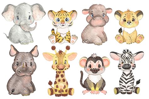 Nursery Watercolor Baby Animals Ubicaciondepersonascdmxgobmx