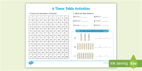 Six Times Tables Quiz Worksheets Ks2 Primary Resources