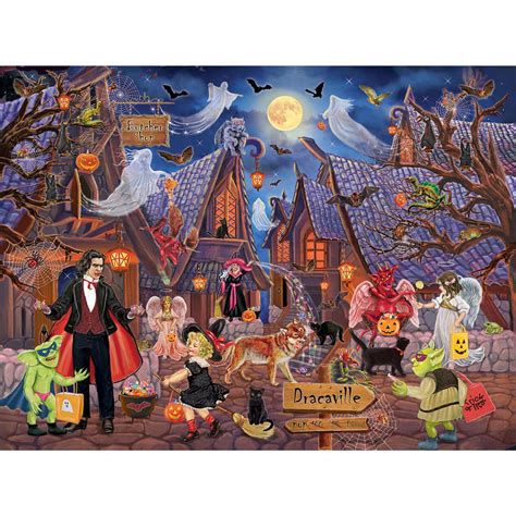 At jigsaw puzzles direct we've delivered over a million jigsaw puzzles, you can trust us with your important order. Haunted Halloween Village 1000 Piece Jigsaw Puzzle | Bits ...