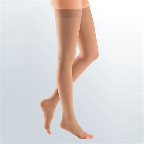 mediven plus thigh high compression stockings with silicone top band size 4 standard 30 to