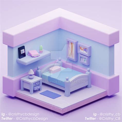3d Isometric Bedroom Blender Tutorial By Cristhycb On Deviantart