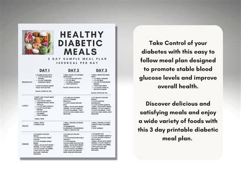 Diabetic Meal Plan Printable Handout For Healthy Diabetic Meals Instant