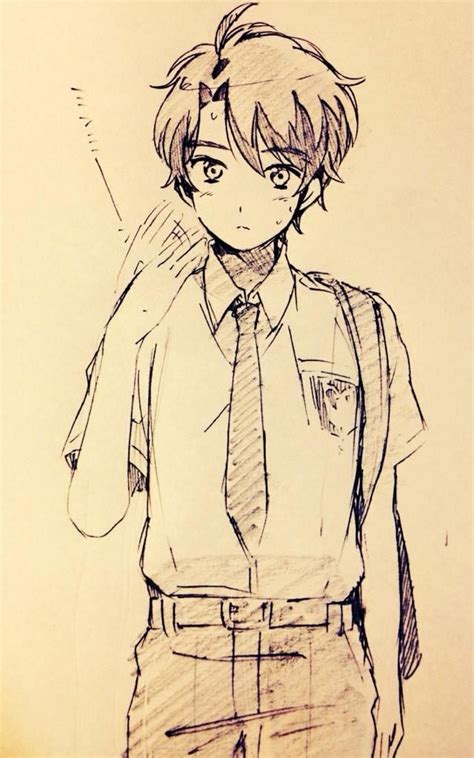 For step three, darken the lines you would like to keep from step two in order to distinguish it from step one. Best 20+ Anime boy drawing ideas on Pinterest | Anime boy ...
