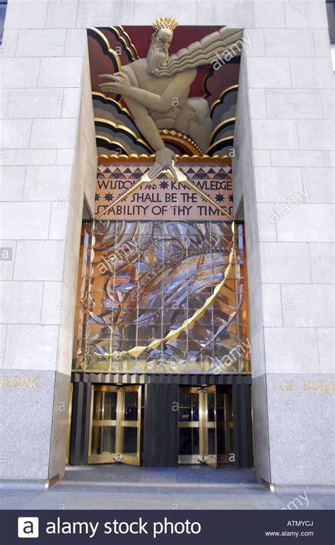 Art Deco Entrance To Rockefeller Center New York City