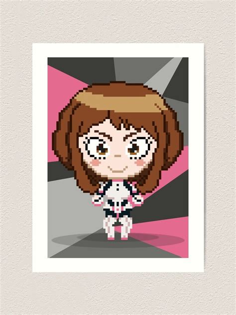 My Hero Academia Ochaco Uraraka Pixel Art Art Print By Dirrajnoswal