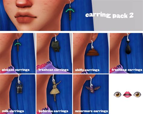 Earring Pack 2 In 2020 Maxis Match Sims 4 Cc Sims 4 Cas